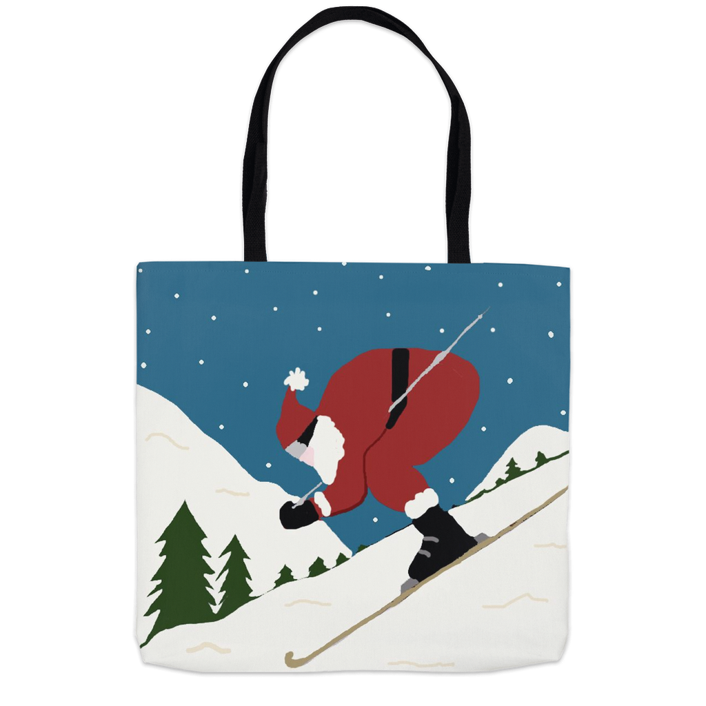 Santa Skier Tote Bag